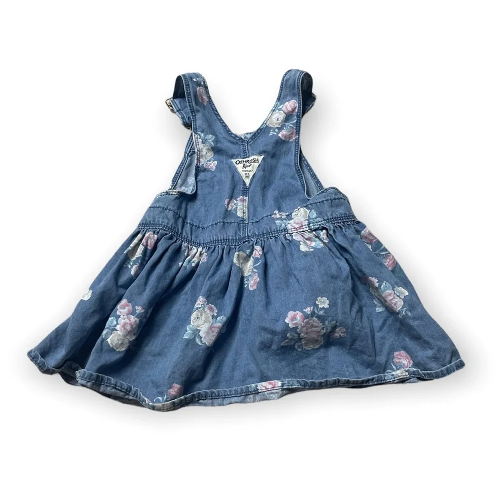 Baby OshKosh B'Gosh Denim Floral Overall Dress 24 Months